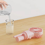Handheld Misting Fan – Portable Rechargeable Spray Cooling Fan for Home & Office Pink