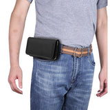 Universal Black Oxford Phone Waist Pouch with Belt Clip & Card Slot XL