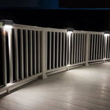 4Pcs Solar Deck Lights Outdoor for Outdoor Garden Stairs and Deck White