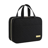 Travel Toiletry Bag with Wet Dry Separation Pocket Multi-Compartment Hanging Makeup Organizer Black