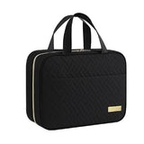 Travel Toiletry Bag with Wet Dry Separation Pocket Multi-Compartment Hanging Makeup Organizer Black