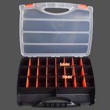 Portable Tool Parts Storage Box with Clear Compartments Plastic Organizer Case with Carry Handle for Screws Crafts
