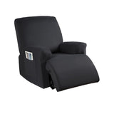 Full Wrapped Stretch Recliner Chair Cover Elastic Recliner Sofa Slipcover Black
