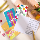 24 Pcs Set Happy Birthday Cards with Envelopes and Stickers Assorted Birthday Greeting Card Set for Family Friends Coworkers Blue and Black