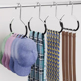 8 Pcs No Drill Hat Storage Hooks Iron Ring for Closet Caps Scarves Black