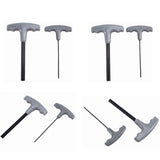 10 PCS CRV T Handle Hex Key Wrench Set with Metal Storage Stand Gray