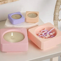 2 Sizes Silicone Candle Jar Mold Candle Holder Molds with Lid DIY Candle Making Supplies