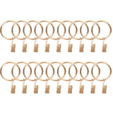18-Pack Metal Curtain Ring Clips 4.0mm Wire with 50mm Inner Diameter Light Gold