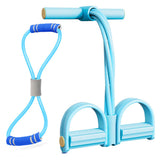 2-in-1 Resistance Band Set 6-Tube Pedal Puller 8-Shape Resistance Band for Home Office Travel Workouts Blue