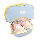 3-in-1 Clam Shaped Travel Bag for Bra Panty and Sock Storage Blue