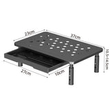 Computer Monitor Laptop Riser Desktop Organizer Space Saver Adjustable Height Black