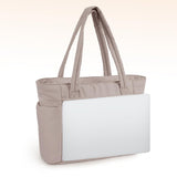 Women’s Handheld Tote Bag – With Cup Holder Compartment and Luggage Sleeve for Travel & Work Camel
