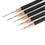 5PCS Nail Art Liner Brushes Set for Thin Lines & Fine Details Black
