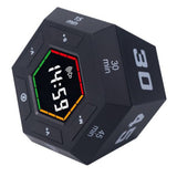Visual Flip Timer Adjustable Sound Alert Countdown Machine for Office Study Work Black