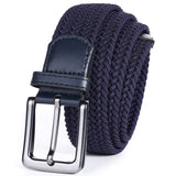Mens Belt  Braided Stretch Golf Belt for Golf Pants Casual Shorts Jeans Dark Blue