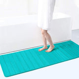 3 Pieces Set Water Absorption Bathroom Floor Mats Non-Slip Bath Mats Light Green