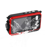 1080P Digital Underwater Camera with Dual Screen and 32GB TF Card Red