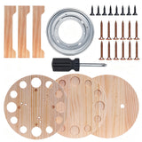 360 Rotating Wooden Fishing Rod Rack Floor Stand Holds 12 Rods
