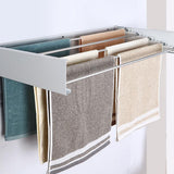 Wall Mounted Foldable Laundry Drying Rack Adjustable Clothes Drying Rack White