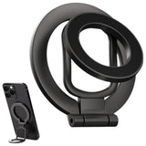 Removable Magnetic Ring Holder & Phone Grip for iPhone 12–16 Series Black