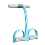 6-Tube Pedal Resistance Band with Handles Fitness Expander for Body Workouts Blue