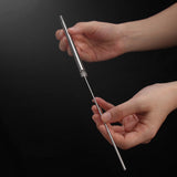 2 PCS Collapsible Stainless Steel Travel Straws with Keychain Cases Silver