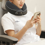 Memory Foam Travel Neck Pillow with Sleeping Mask Earplugs Coffee