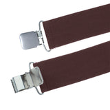 Adjustable X Back Suspenders Men's Elastic with 4 Metal Clips 120cm Brown