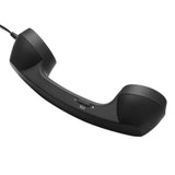 Handheld Retro  Wired Telephone Handset with Microphone for Smartphones PC Black