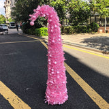 1.5m Collapsible Crooked Christmas Tree PET Tinsel Decoration Pink
