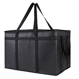 Extra Large Insulated Cooler Bag Foldable Food Delivery Bag Thermal Tote for Catering Picnic Camping Black