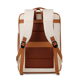 26L Expandable Commuter Backpack Water Resistant Laptop Bag with USB Charging Port Beige