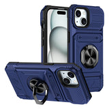 Wallet Card Slot Shockproof Protective Case Compatible With iPhone 17 and 18 Series Blue