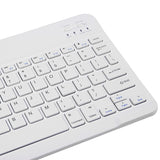 10-inch Ultra-Slim Bluetooth Keyboard Portable Mini Wireless Keyboard Rechargeable for iOS Android Windows Tablet Smartphone White