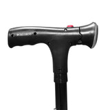 Walking Cane with LED Light Alarm Adjustable Dual Handles for Seniors and Adults