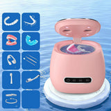 3-Cleaning Modes Ultrasonic Rechargeable Cleaner with Stainless Steel Tank for Retainers Pink