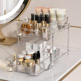 2-Tier Double Sliding Under Sink Organizers Bathroom Cabinet Shelf Organizer Storage Rack Transparent