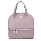 Insulated Lunch Bag with Dual Compartment Leakproof Cooler Tote for Work Office Picnic Purple