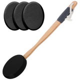 Back & Foot Lotion Applicator with 4 Replacement Pads Sunscreen Applicator Tool Black