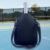 Pickleball Paddle Bag with Adjustable Shoulder Strap and Hanging Hook Black
