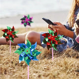 100Pcs Rainbow Plastic Windmill Pinwheels DIY for Garden Party Decoration