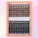 Lash Clusters Natural Lash Extensions Wispy Eyelash Clusters for Light Hair Dark Brown&Black
