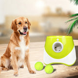 Automatic Fetch Ball Launcher Dog Toy with 3 Balls 3 Range Modes Green