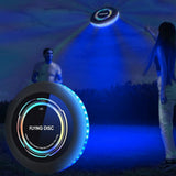 Light Up Flying Disc Rechargeable 50 LEDs Lighting Flying Toy for Patio Lawn Outdoor Games Blue