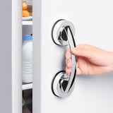 No Drill Suction Cup Door Handle for Glass Door Bathroom Cabinet Silver