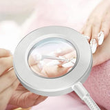 5X Magnifying Glass with LED Light 3 Color Modes Adjustable Desk Magnifier with Clip for Reading Crafts Silver