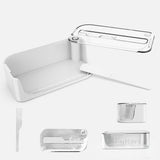 Plastic Butter Dish with Lid and Scale Line Butter Container with 180 Degrees Rotating Sealing Flip-Top for Countertop Fridge White