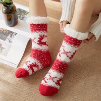3 Pair of Christmas Non Slip Floor Socks for Women Cozy Plush Fleece Winter Warm  House Socks