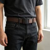 Automatic Buckle Tactical Belt Double Layer Thickened Brown