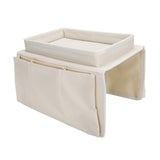 Sofa Armrest Tray Organizer Couch Arm Storage Caddy for Drink Remote Control Cellphone Beige